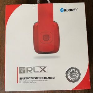 RLX-100 Bluetooth stereo headset, headband, red, brand new in box